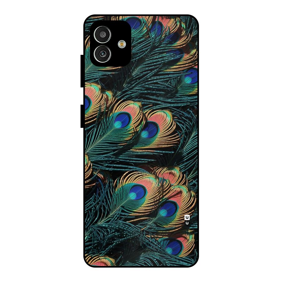 Peacock Feather Art Metal Back Case for Galaxy M13 5G