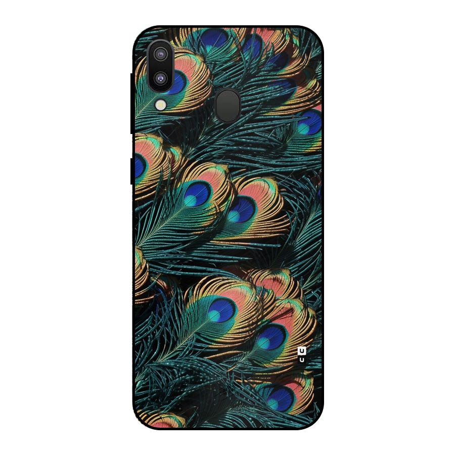 Peacock Feather Art Metal Back Case for Galaxy M20