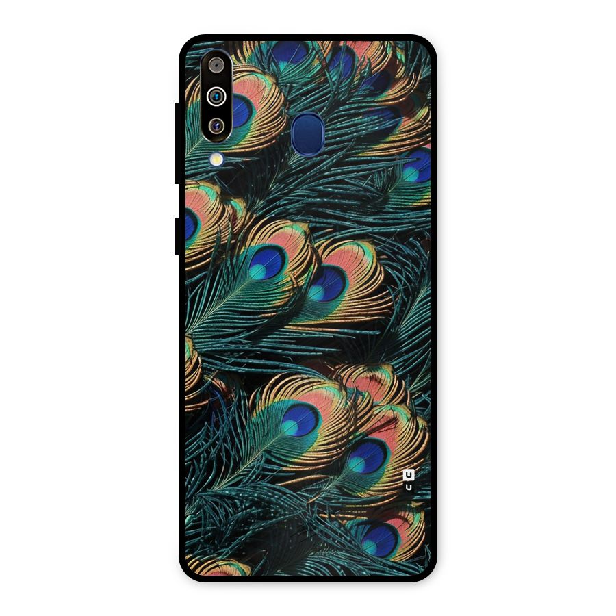 Peacock Feather Art Metal Back Case for Galaxy M30