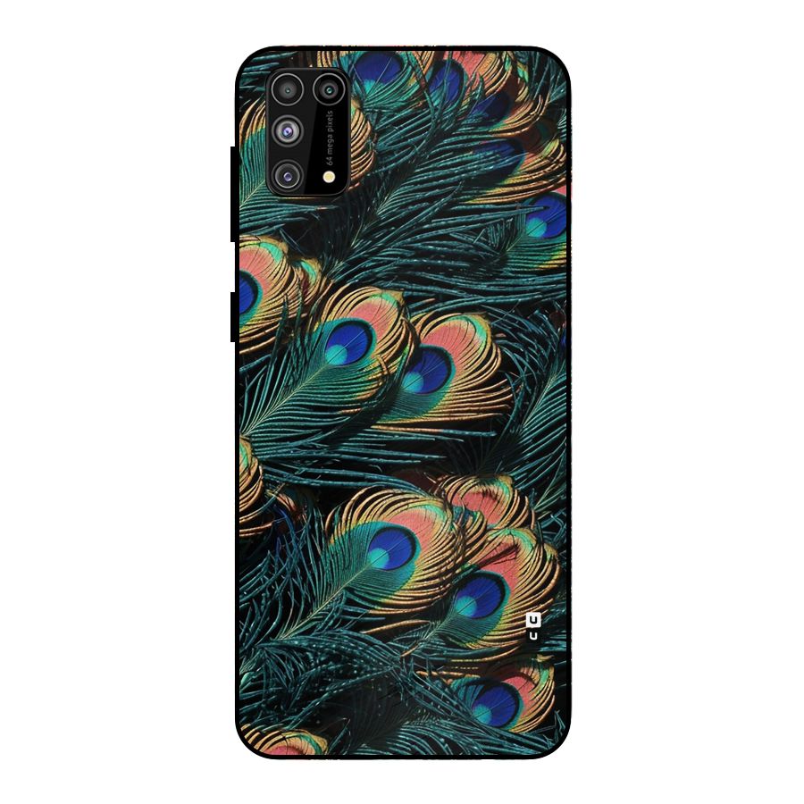 Peacock Feather Art Metal Back Case for Galaxy M31