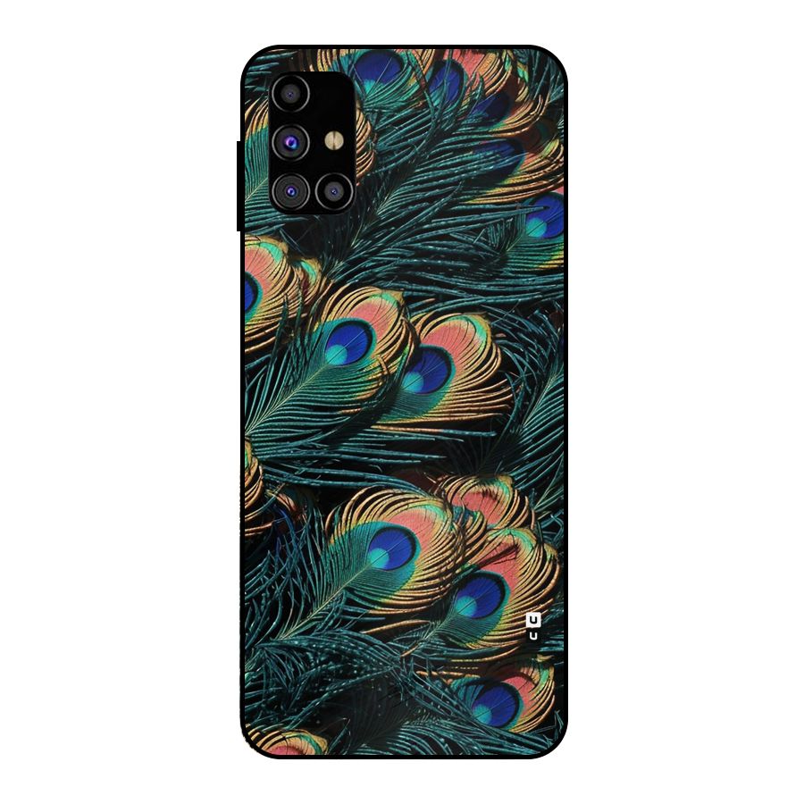 Peacock Feather Art Metal Back Case for Galaxy M31s
