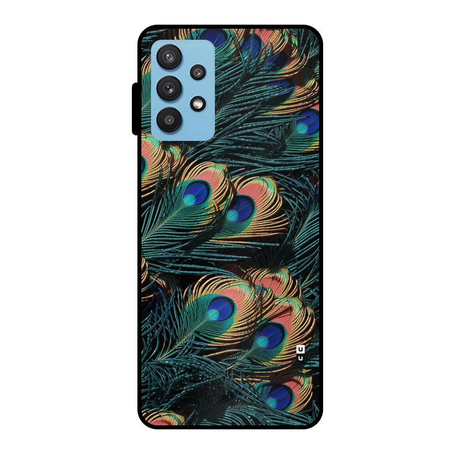 Peacock Feather Art Metal Back Case for Galaxy M32 5G
