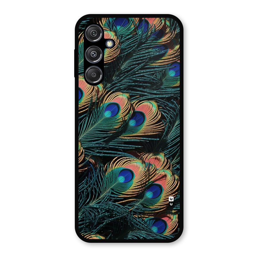 Peacock Feather Art Metal Back Case for Galaxy M34 5G