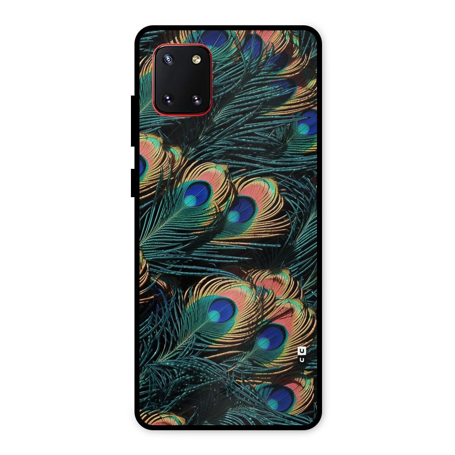 Peacock Feather Art Metal Back Case for Galaxy Note 10 Lite