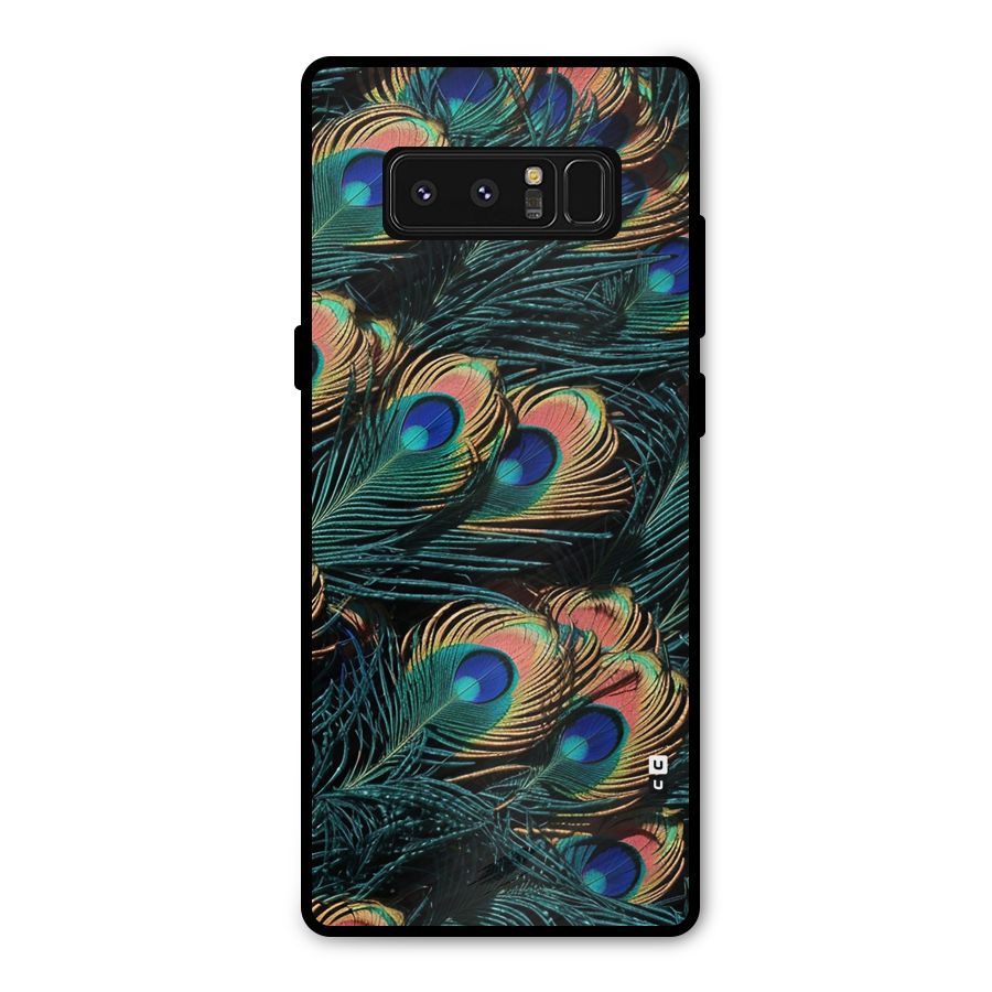 Peacock Feather Art Metal Back Case for Galaxy Note 8