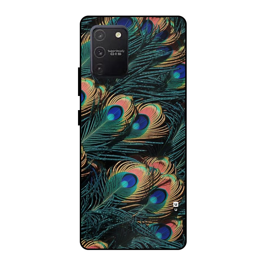 Peacock Feather Art Metal Back Case for Galaxy S10 Lite