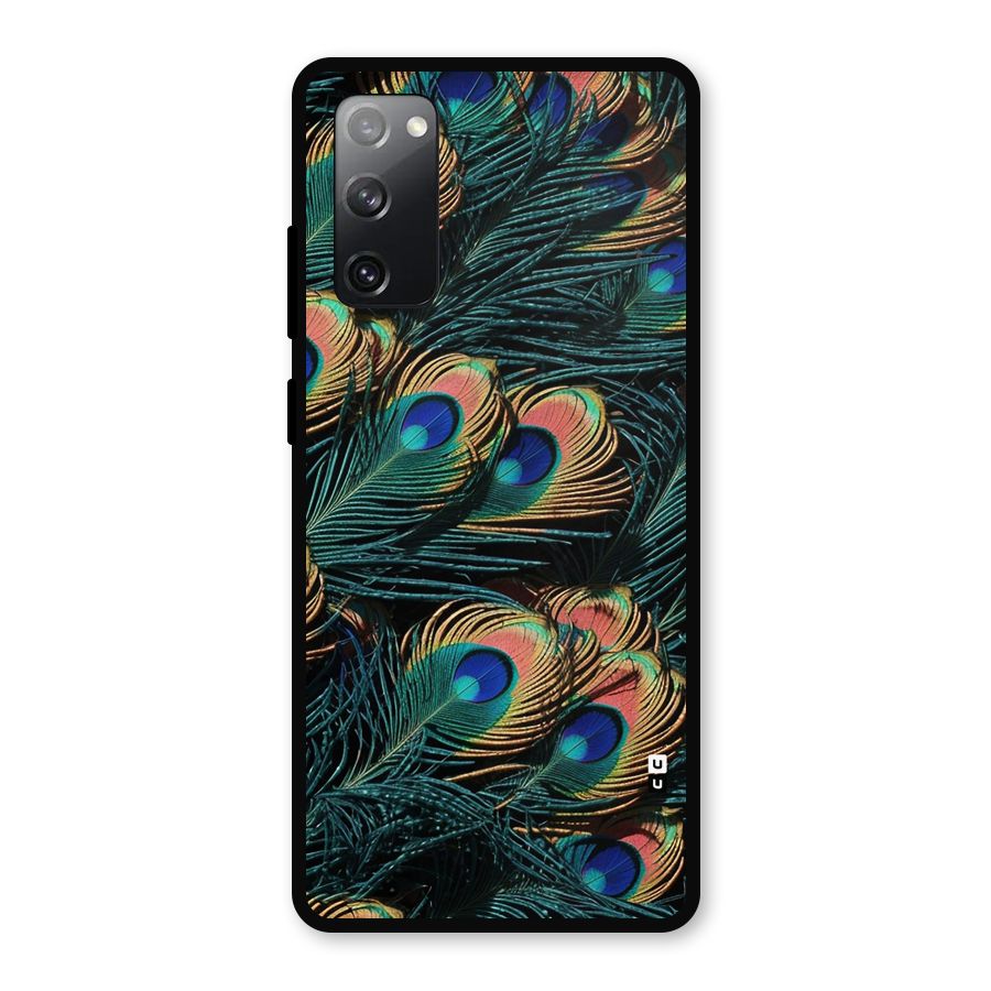 Peacock Feather Art Metal Back Case for Galaxy S20 FE 5G
