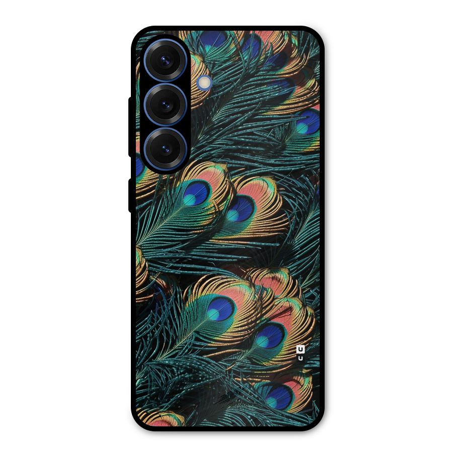 Peacock Feather Art Metal Back Case for Galaxy S25