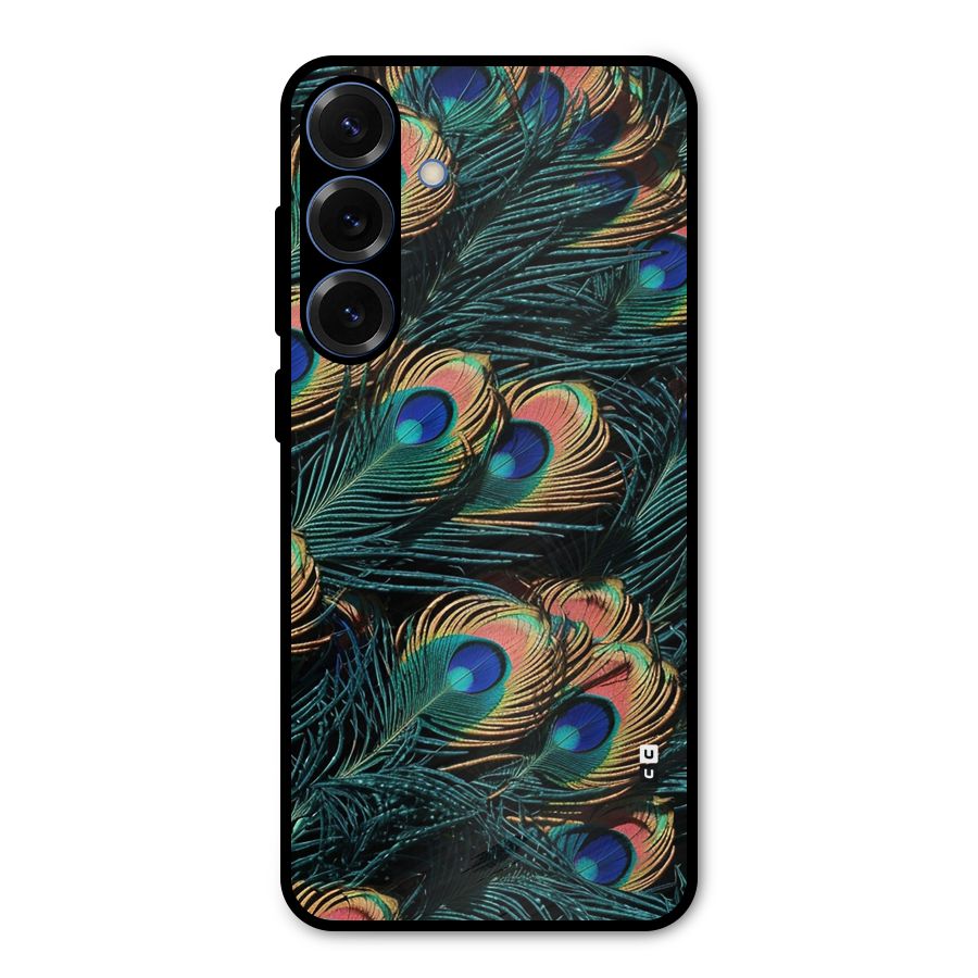 Peacock Feather Art Metal Back Case for Galaxy S25 Plus