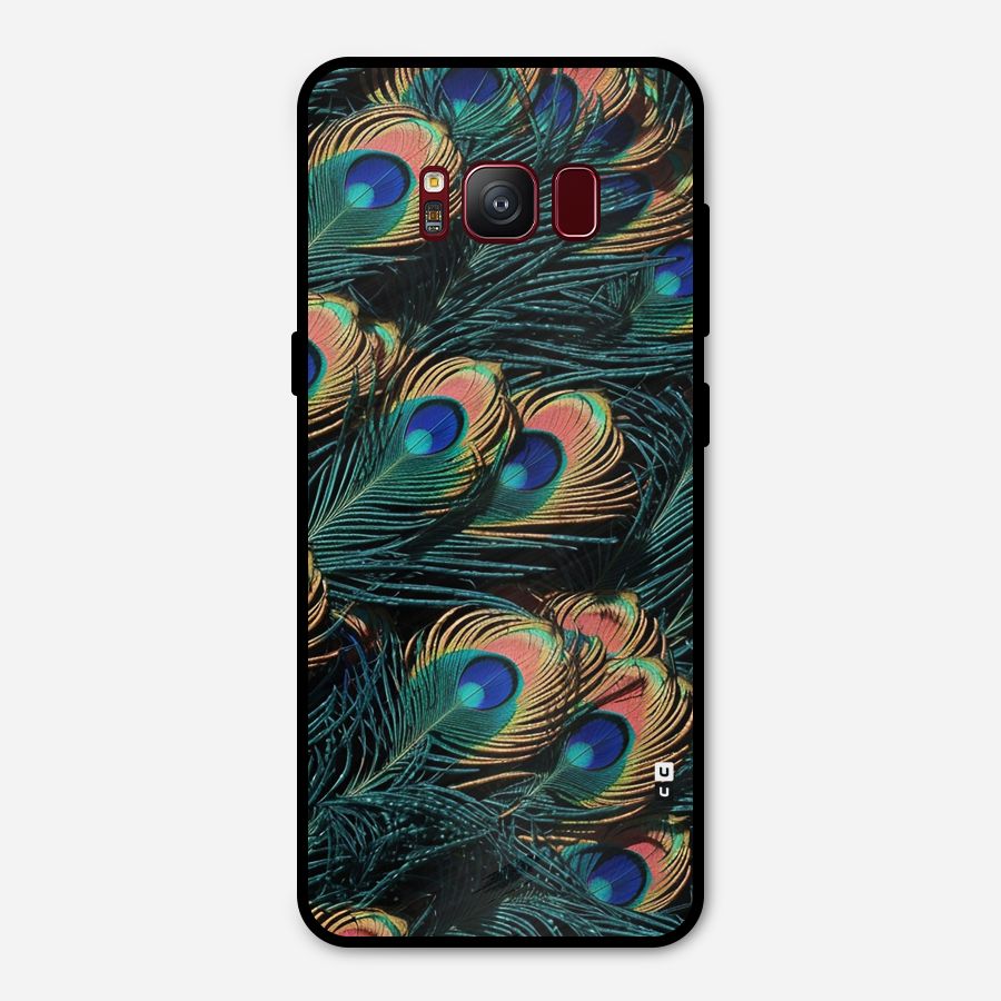 Peacock Feather Art Metal Back Case for Galaxy S8