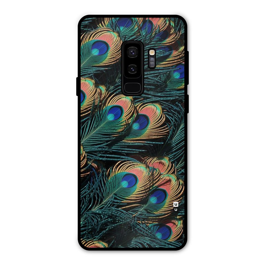 Peacock Feather Art Metal Back Case for Galaxy S9 Plus