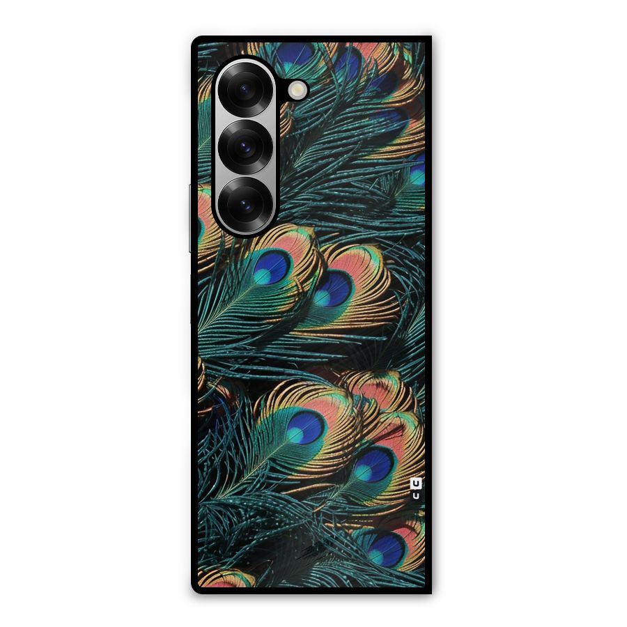Peacock Feather Art Metal Back Case for Galaxy Z Fold6