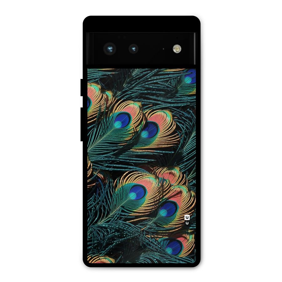 Peacock Feather Art Metal Back Case for Google Pixel 6