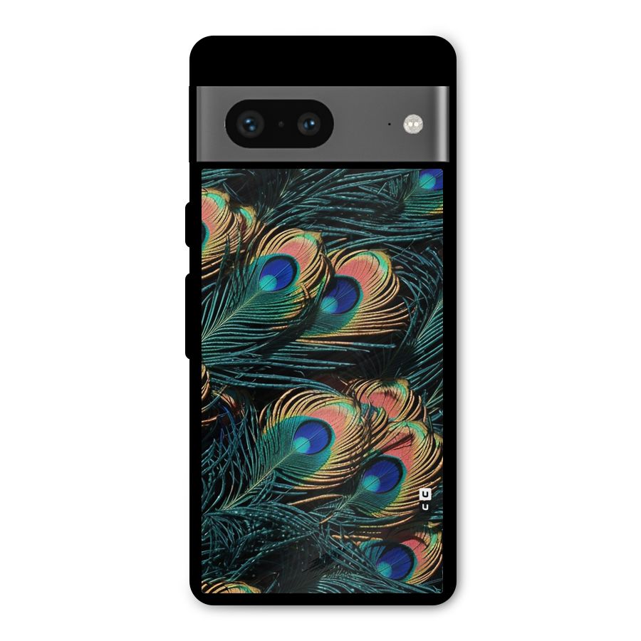 Peacock Feather Art Metal Back Case for Google Pixel 7