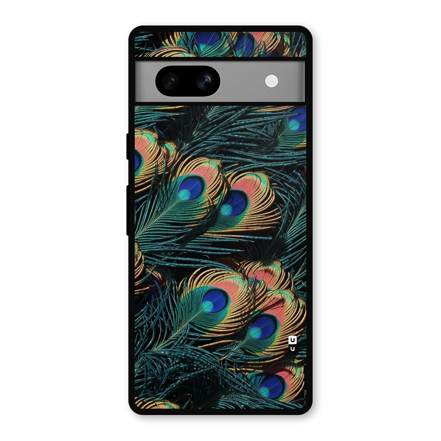 Peacock Feather Art Metal Back Case for Google Pixel 7a