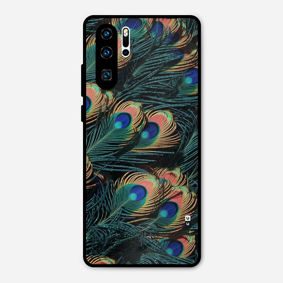 Peacock Feather Art Metal Back Case for Huawei P30 Pro