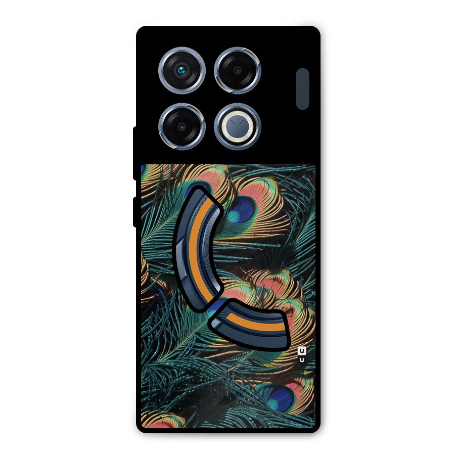 Peacock Feather Art Metal Back Case for Infinix GT 20 Pro