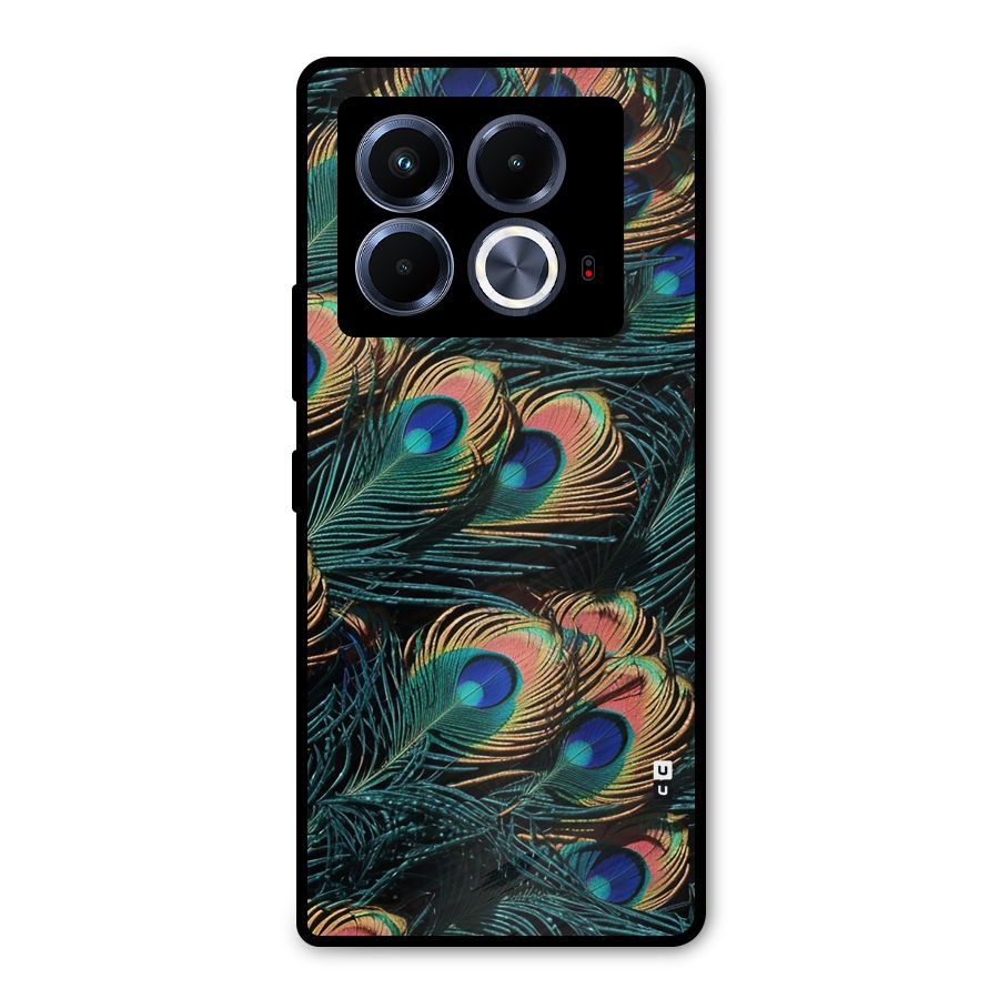 Peacock Feather Art Metal Back Case for Infinix Note 40 5G