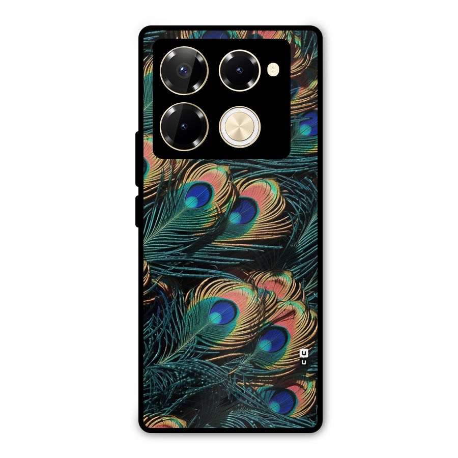Peacock Feather Art Metal Back Case for Infinix Note 40 Pro