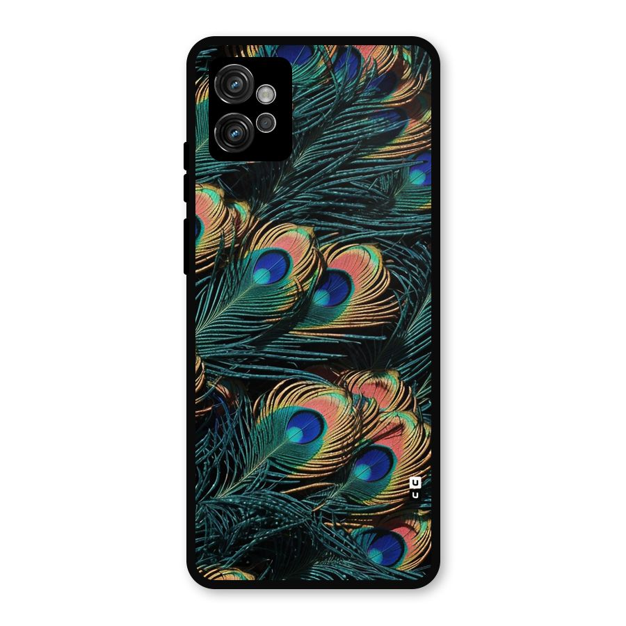 Peacock Feather Art Metal Back Case for Moto G32