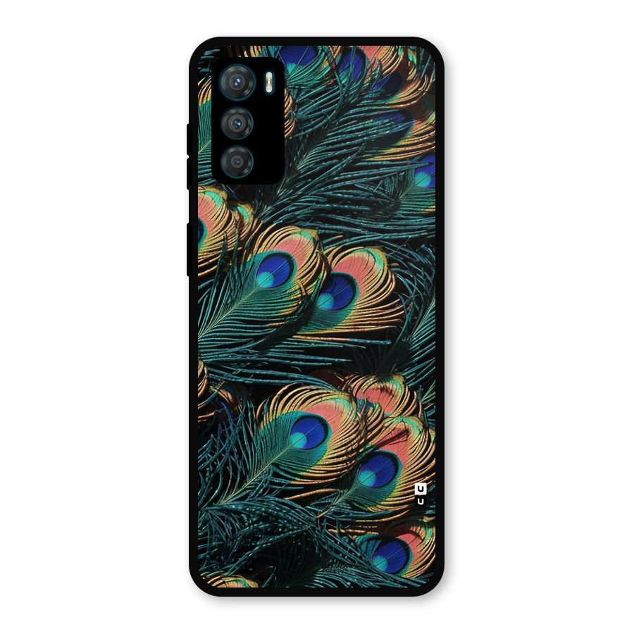 Peacock Feather Art Metal Back Case for Moto G42