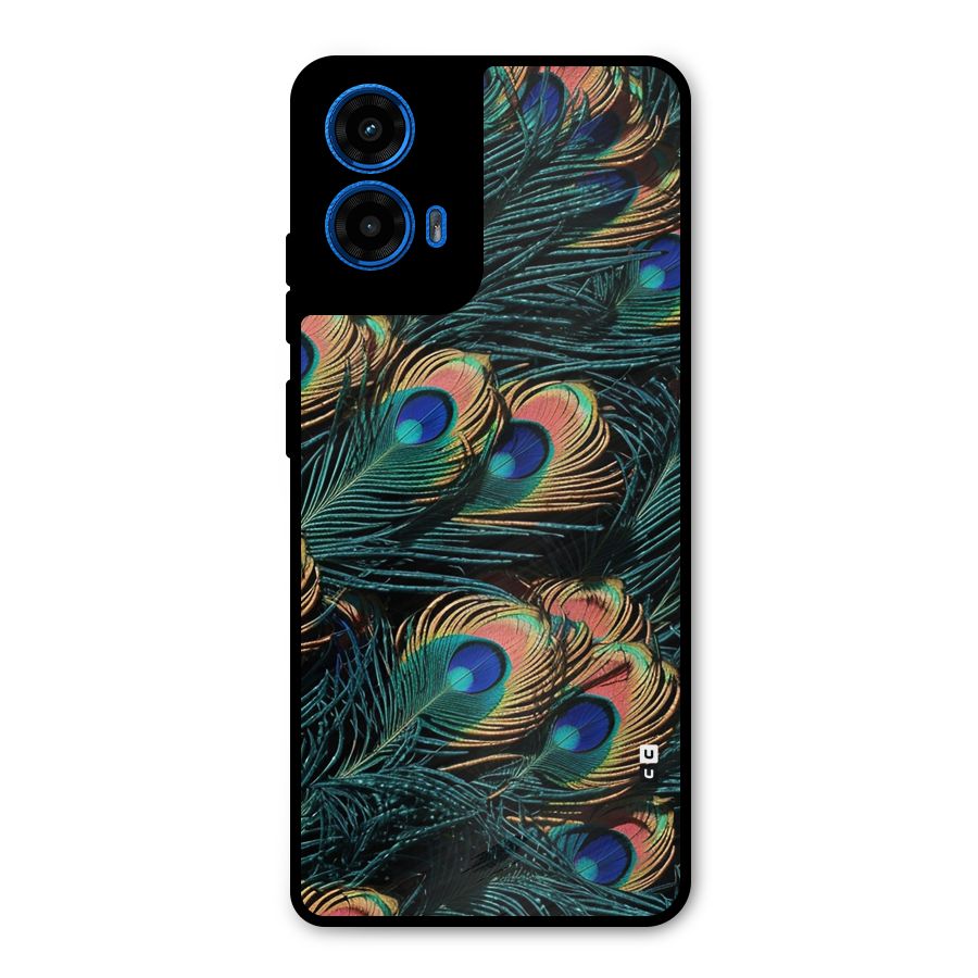 Peacock Feather Art Metal Back Case for Moto G45