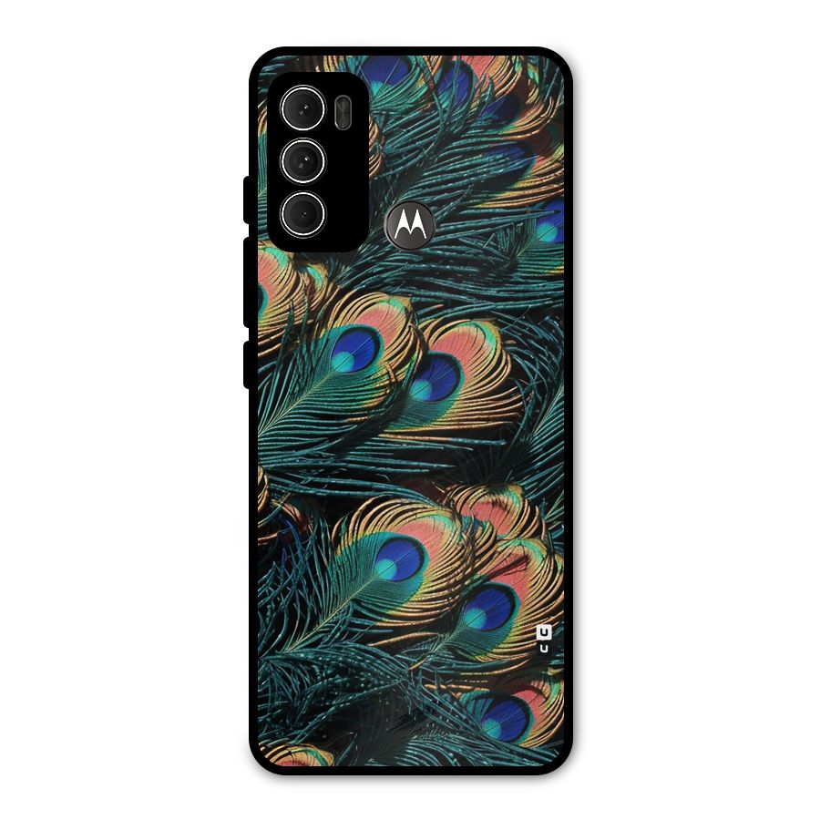 Peacock Feather Art Metal Back Case for Moto G60