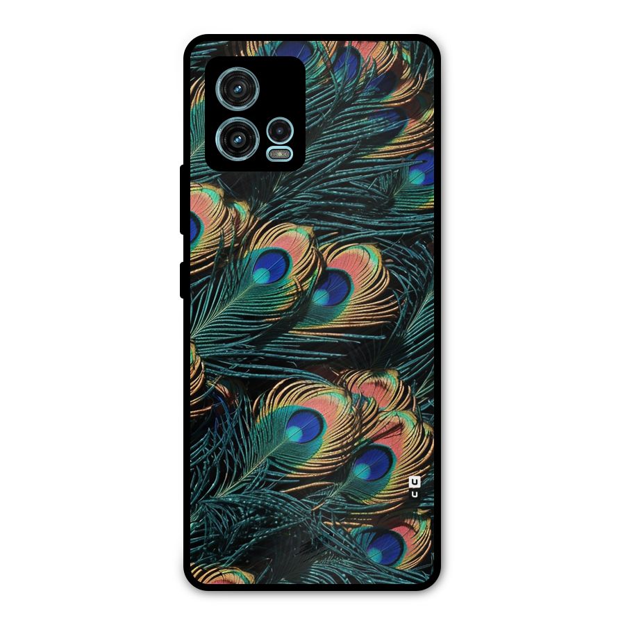 Peacock Feather Art Metal Back Case for Moto G72