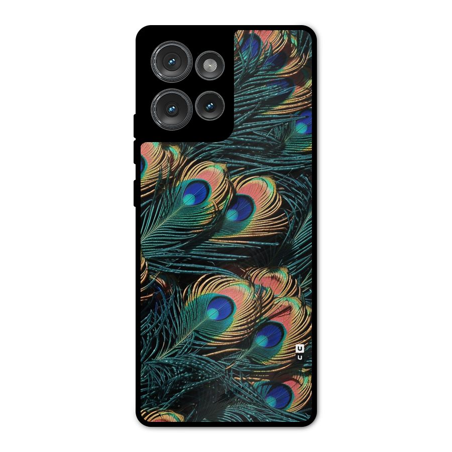 Peacock Feather Art Metal Back Case for Motorola Edge 50