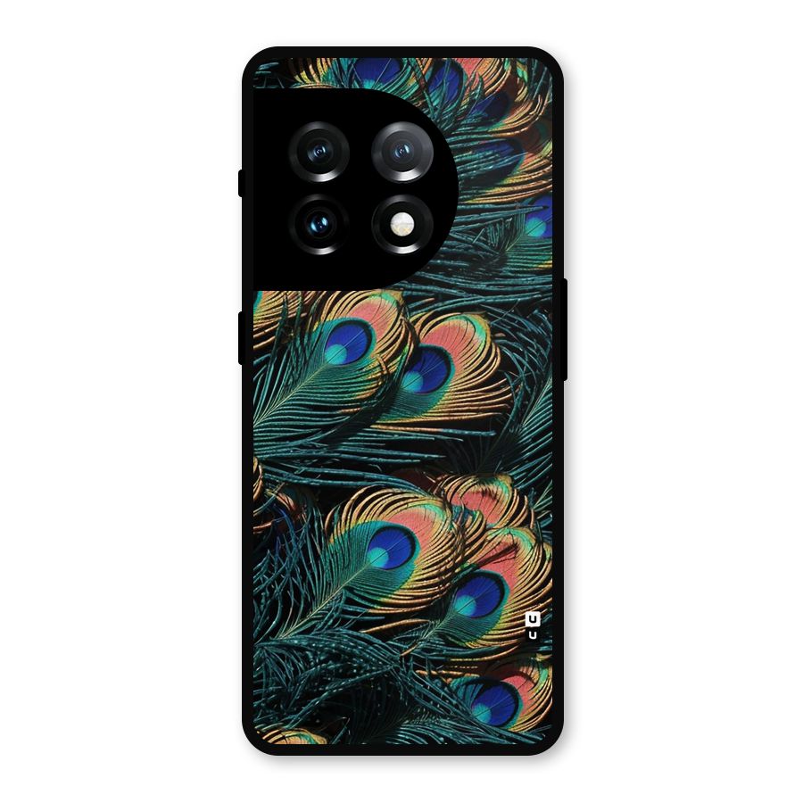 Peacock Feather Art Metal Back Case for OnePlus 11