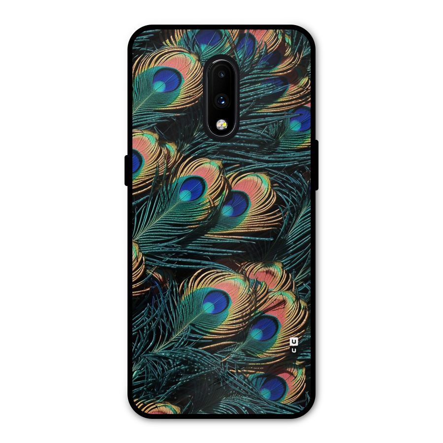 Peacock Feather Art Metal Back Case for OnePlus 7