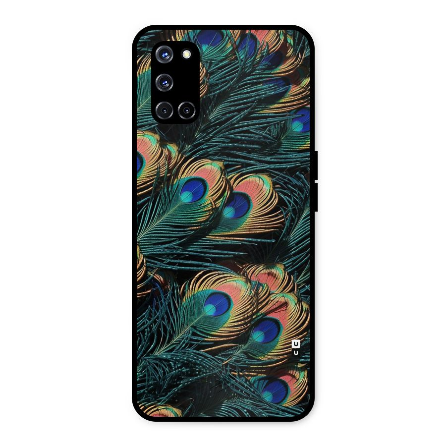 Peacock Feather Art Metal Back Case for Oppo A52