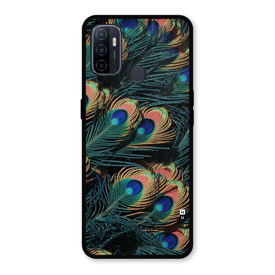 Peacock Feather Art Metal Back Case for Oppo A53