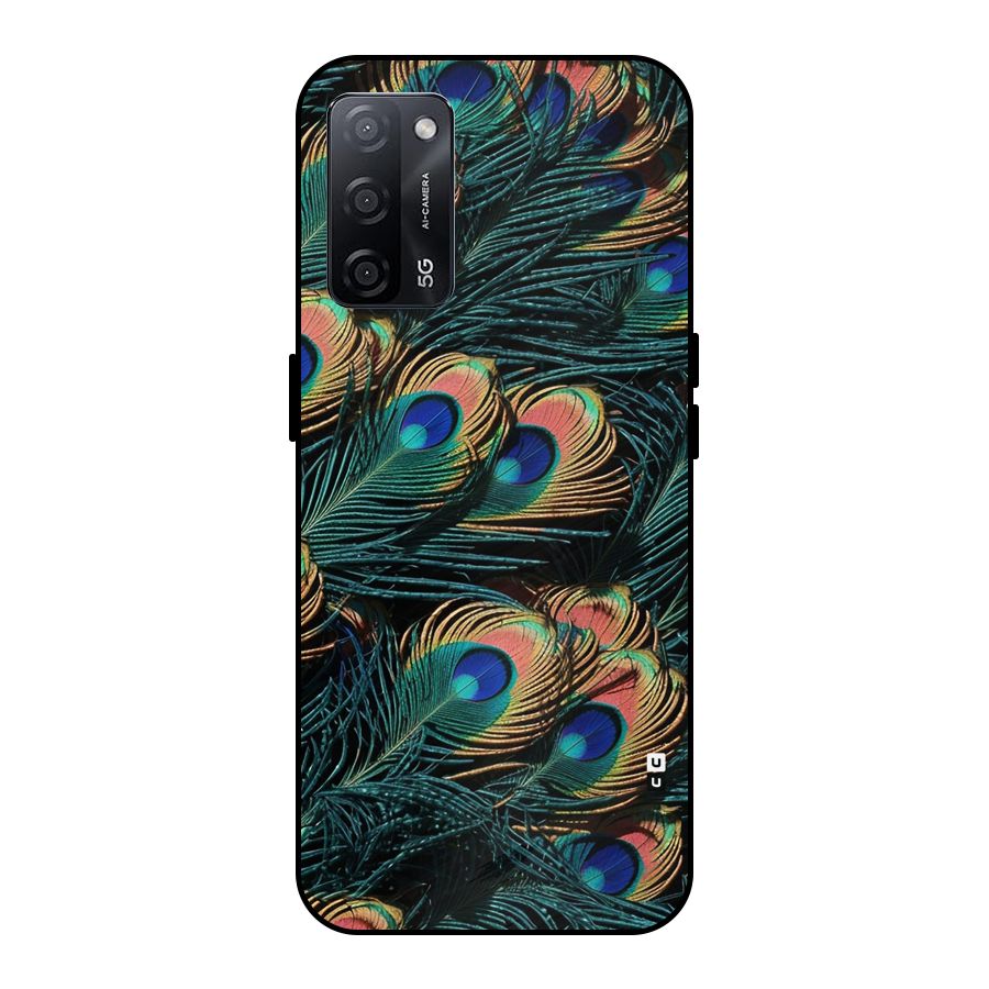 Peacock Feather Art Metal Back Case for Oppo A53s 5G