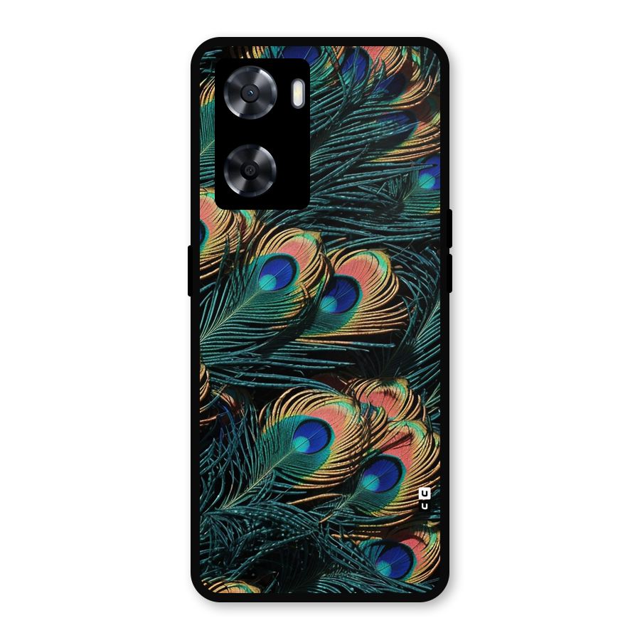Peacock Feather Art Metal Back Case for Oppo A77s