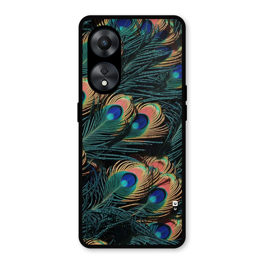 Peacock Feather Art Metal Back Case for Oppo A78