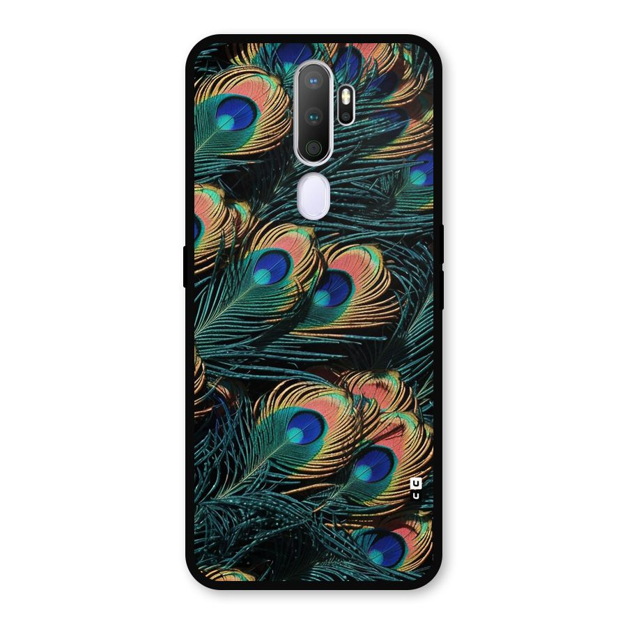 Peacock Feather Art Metal Back Case for Oppo A9 (2020)