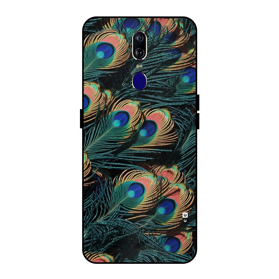 Peacock Feather Art Metal Back Case for Oppo F11