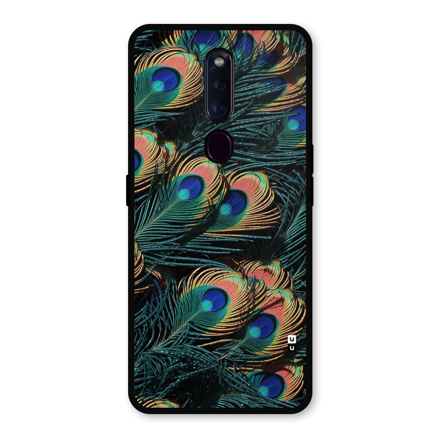 Peacock Feather Art Metal Back Case for Oppo F11 Pro