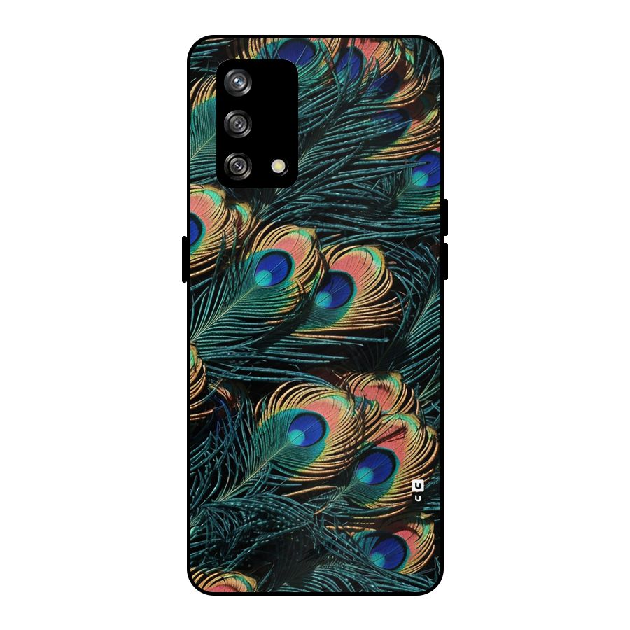 Peacock Feather Art Metal Back Case for Oppo F19