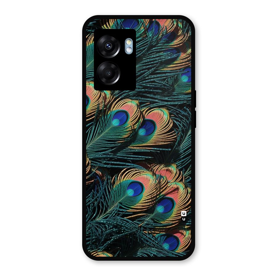 Peacock Feather Art Metal Back Case for Oppo K10 (5G)
