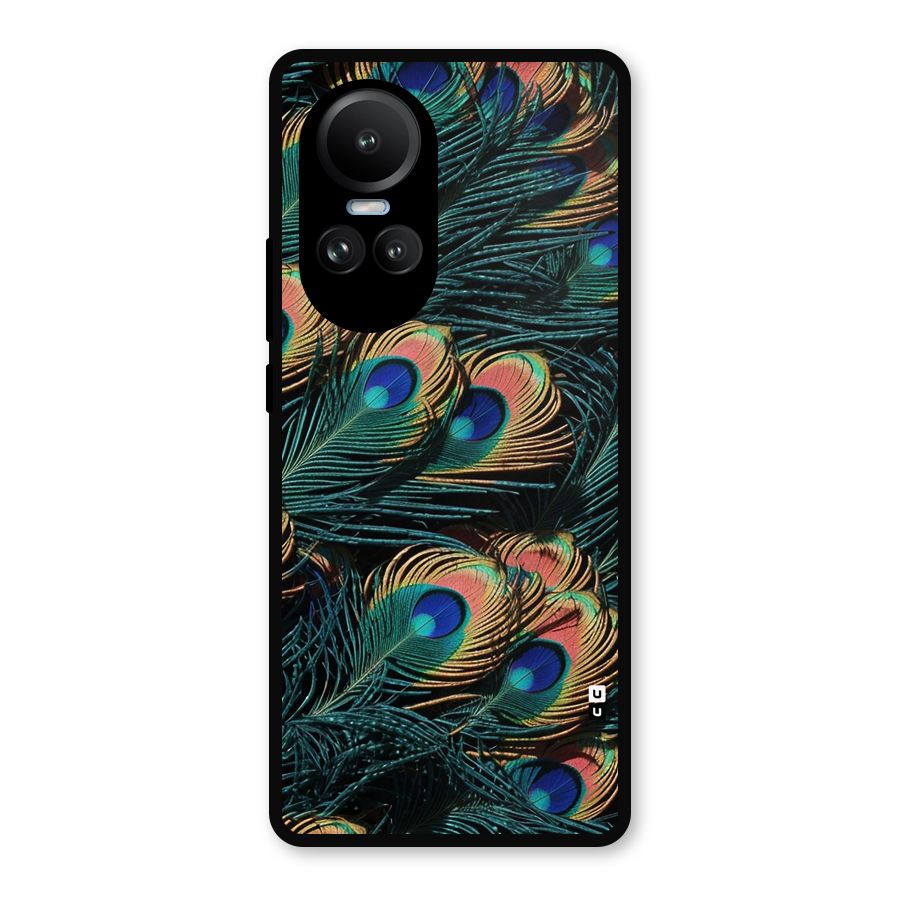 Peacock Feather Art Metal Back Case for Oppo Reno10 Pro