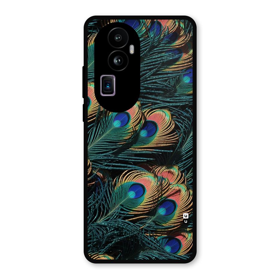 Peacock Feather Art Metal Back Case for Oppo Reno10 Pro Plus