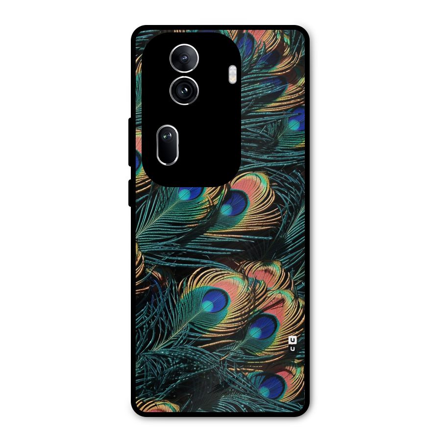 Peacock Feather Art Metal Back Case for Oppo Reno11 Pro 5G