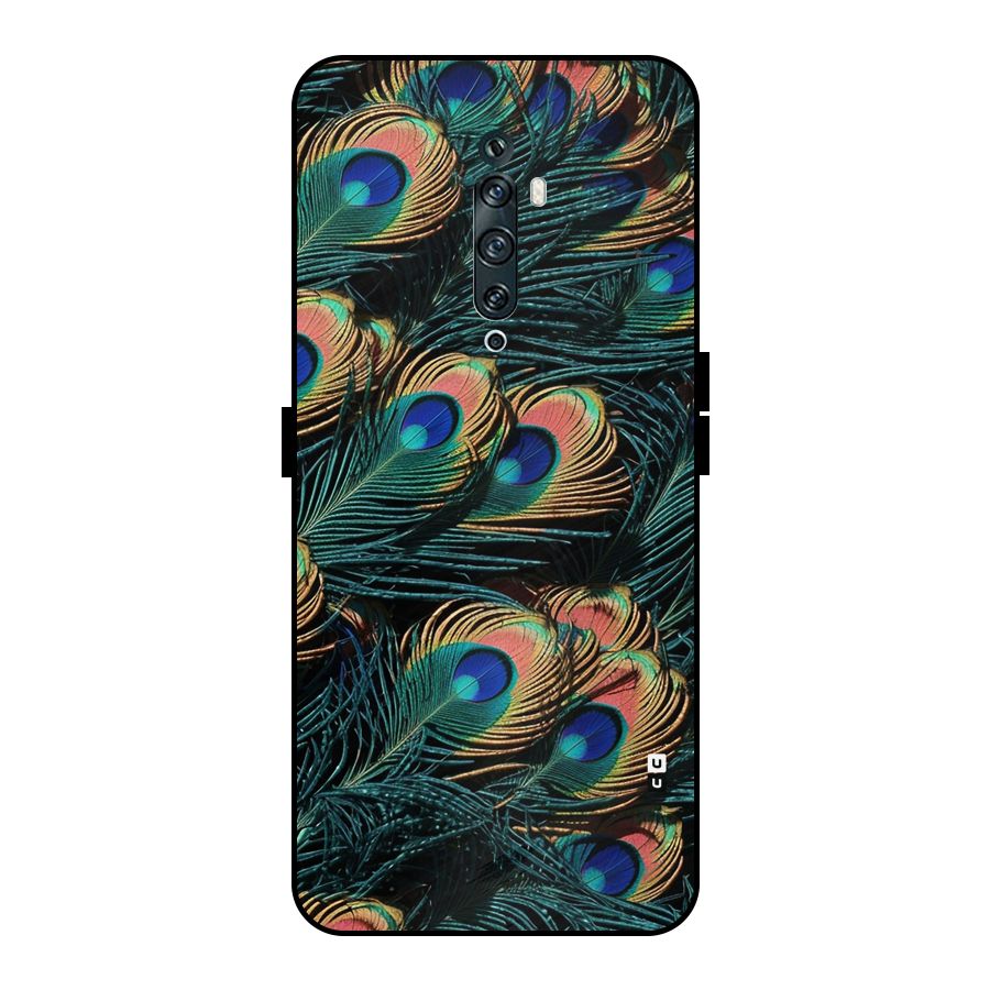 Peacock Feather Art Metal Back Case for Oppo Reno2 Z