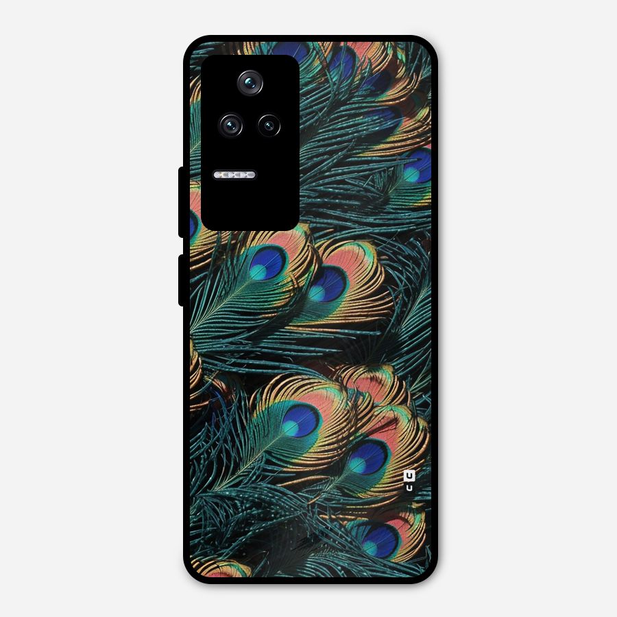 Peacock Feather Art Metal Back Case for Poco F4 5G
