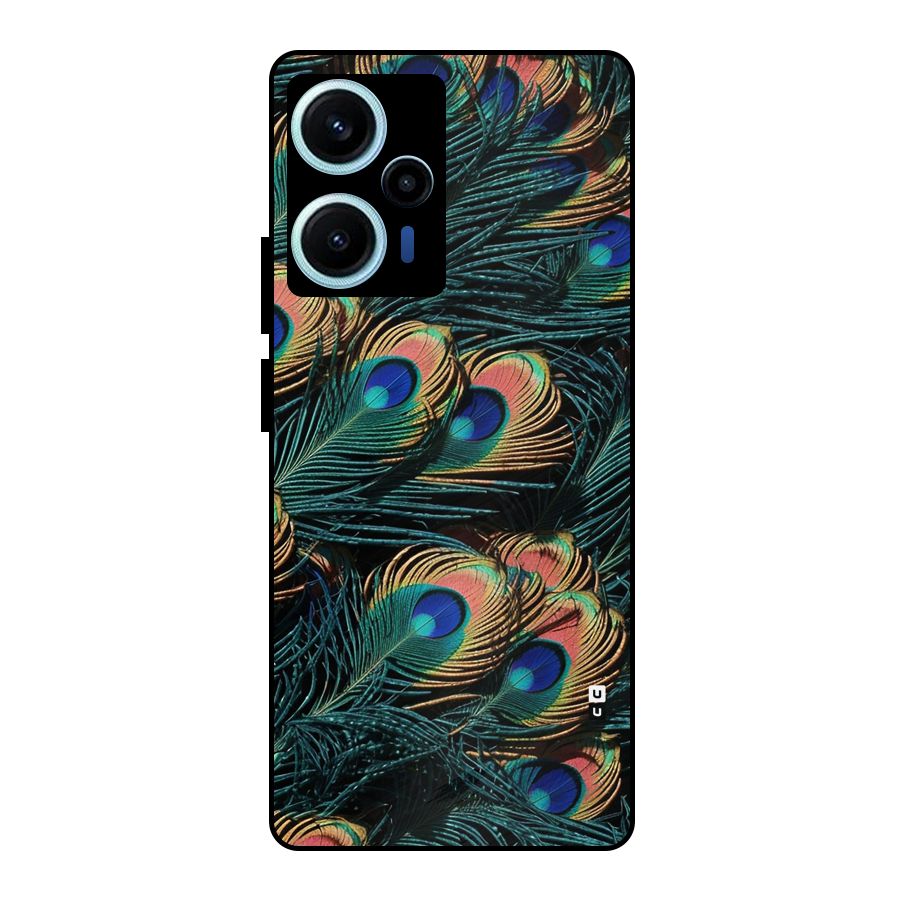 Peacock Feather Art Metal Back Case for Poco F5
