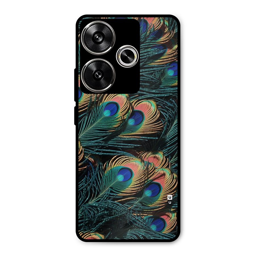 Peacock Feather Art Metal Back Case for Poco F6
