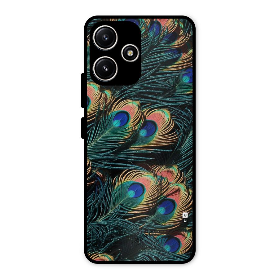 Peacock Feather Art Metal Back Case for Poco M6 Pro