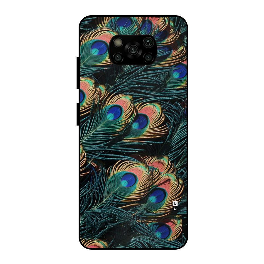 Peacock Feather Art Metal Back Case for Poco X3